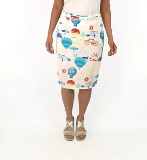 Leonard St white unique print skirt size 10