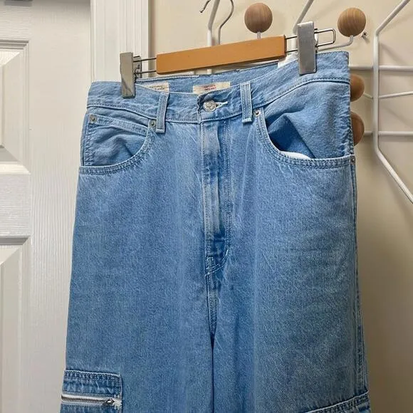 Levi's - High Loose Wide Legged Denim Jeans - Blue - 30x31