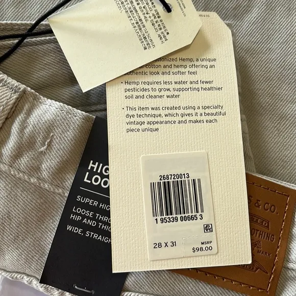 Levis Premium Jeans High Rise in Mushroom Grey NWT
