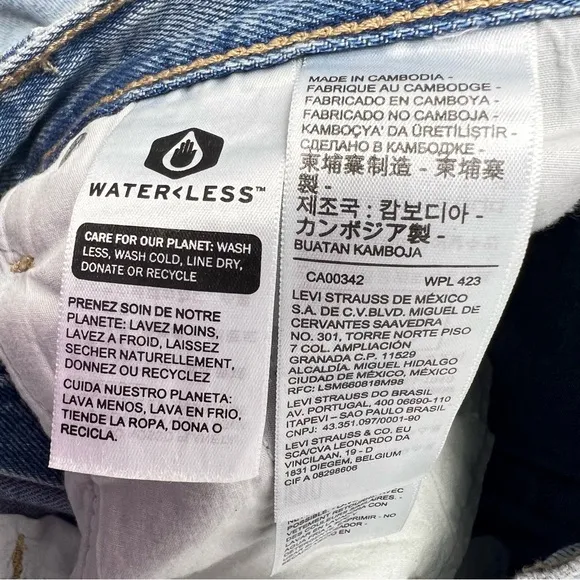 Levi's Premium Jeans Size‎ 27 High Loose Taper Light Wash Denim Blue Distressed