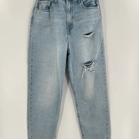 Levi's Premium Jeans Size‎ 27 High Loose Taper Light Wash Denim Blue Distressed