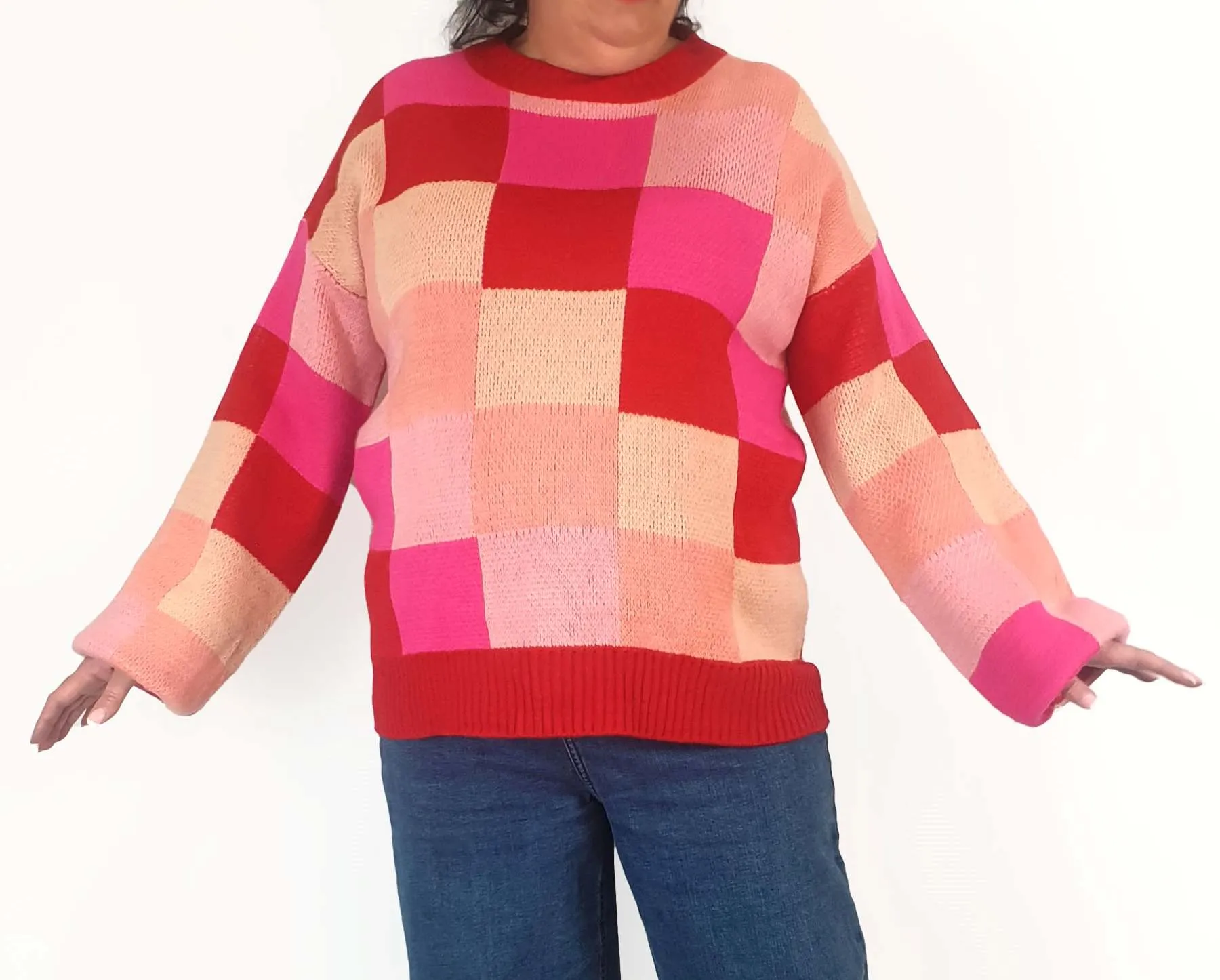 Little Party dress pink-toned knit jumper size XL
