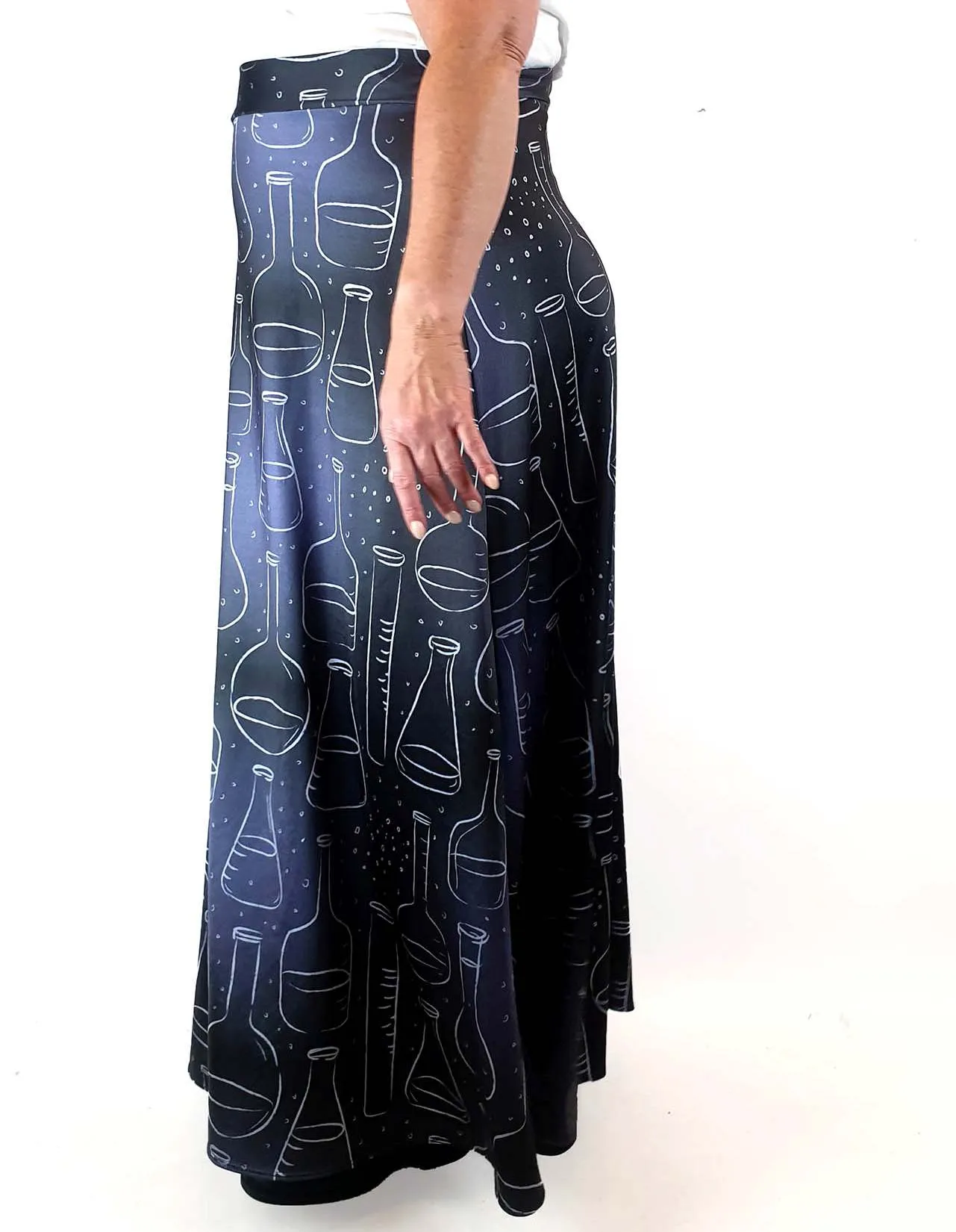 Living Dead maxi skirt with science beaker print size 2XL