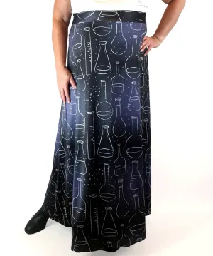 Living Dead maxi skirt with science beaker print size 2XL