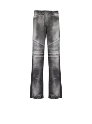Loose-Fit Denim Biker Jeans
