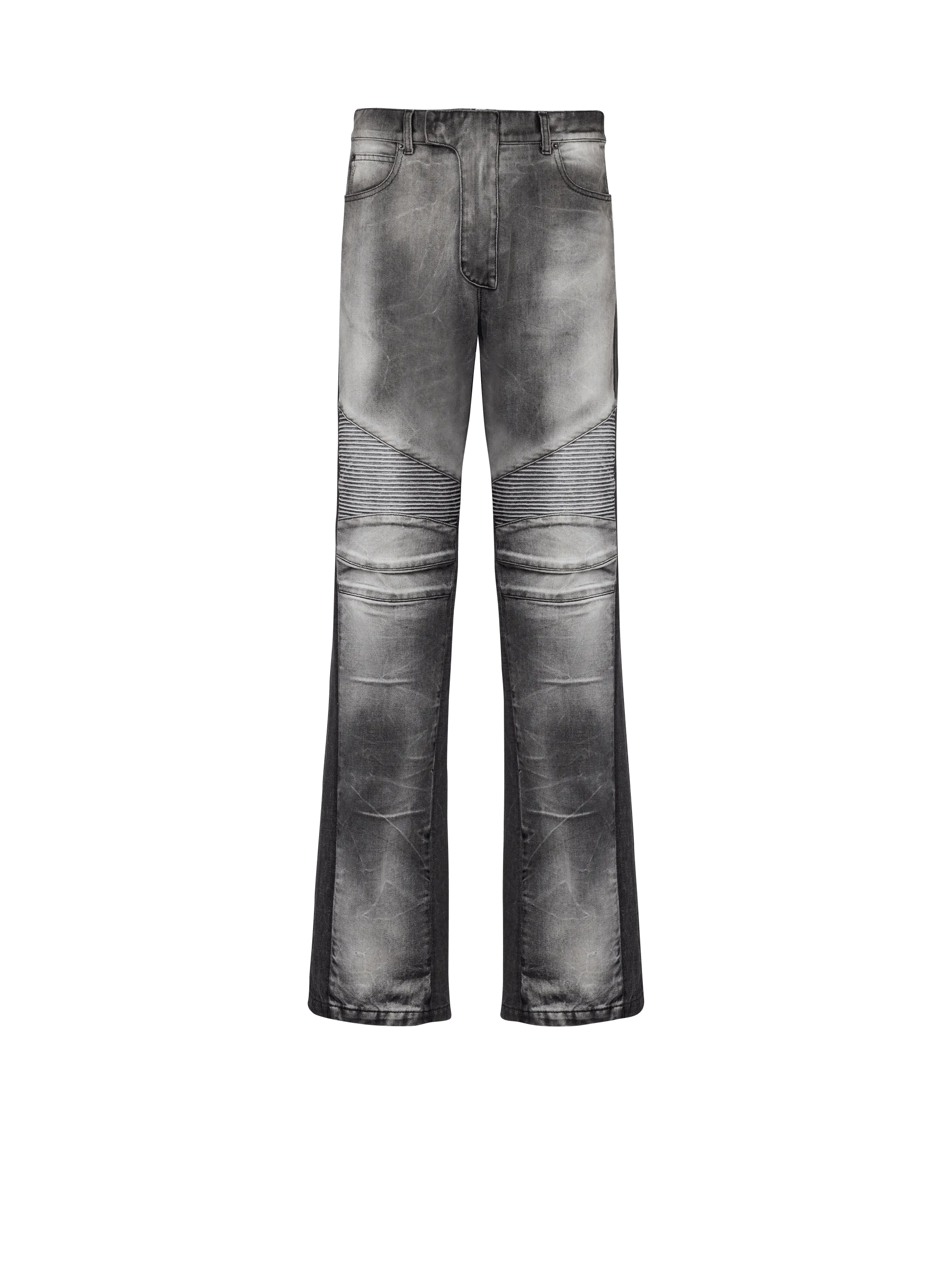 Loose-Fit Denim Biker Jeans