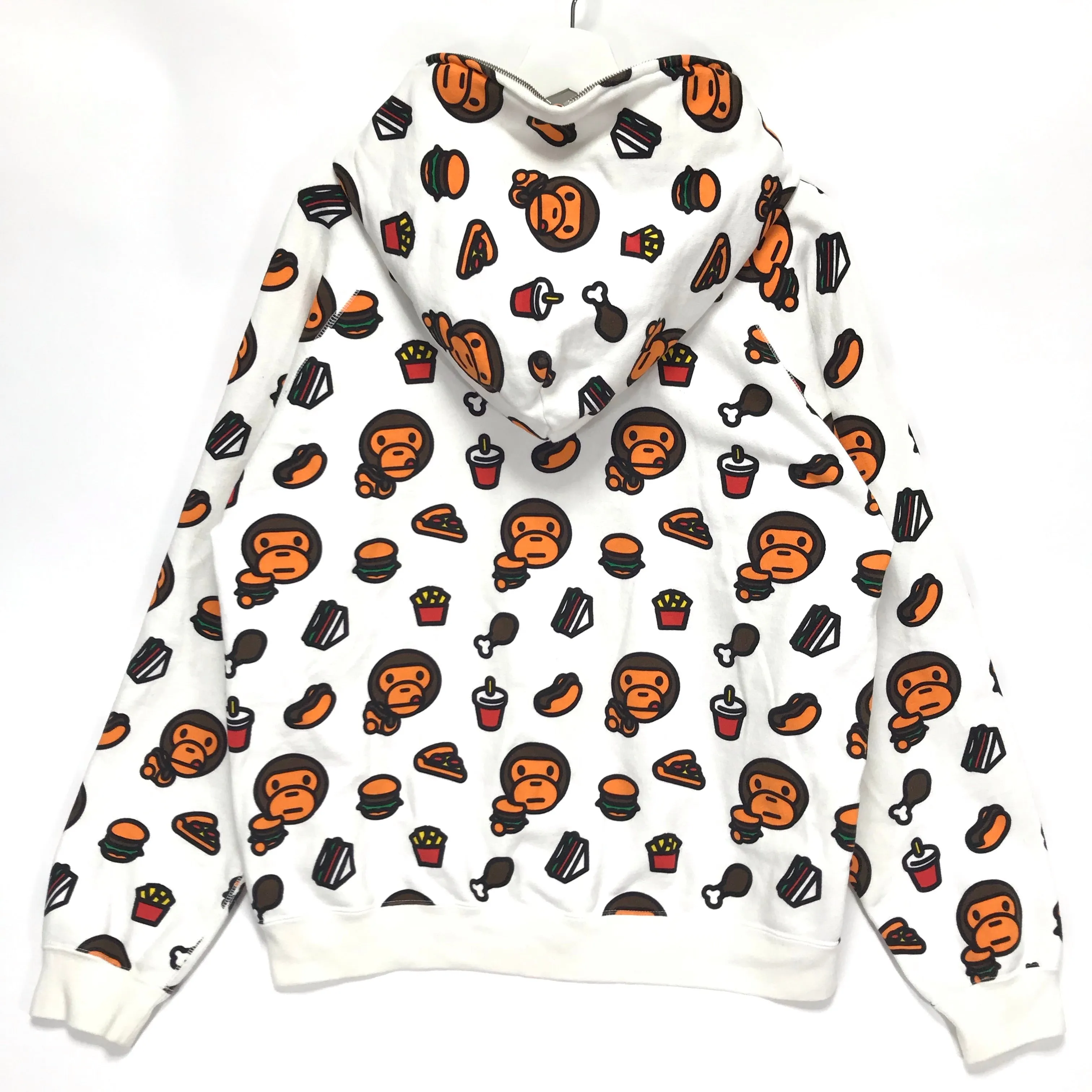 [M] A Bathing Ape Bape Baby Milo Junk Food Full Zip Hoodie White