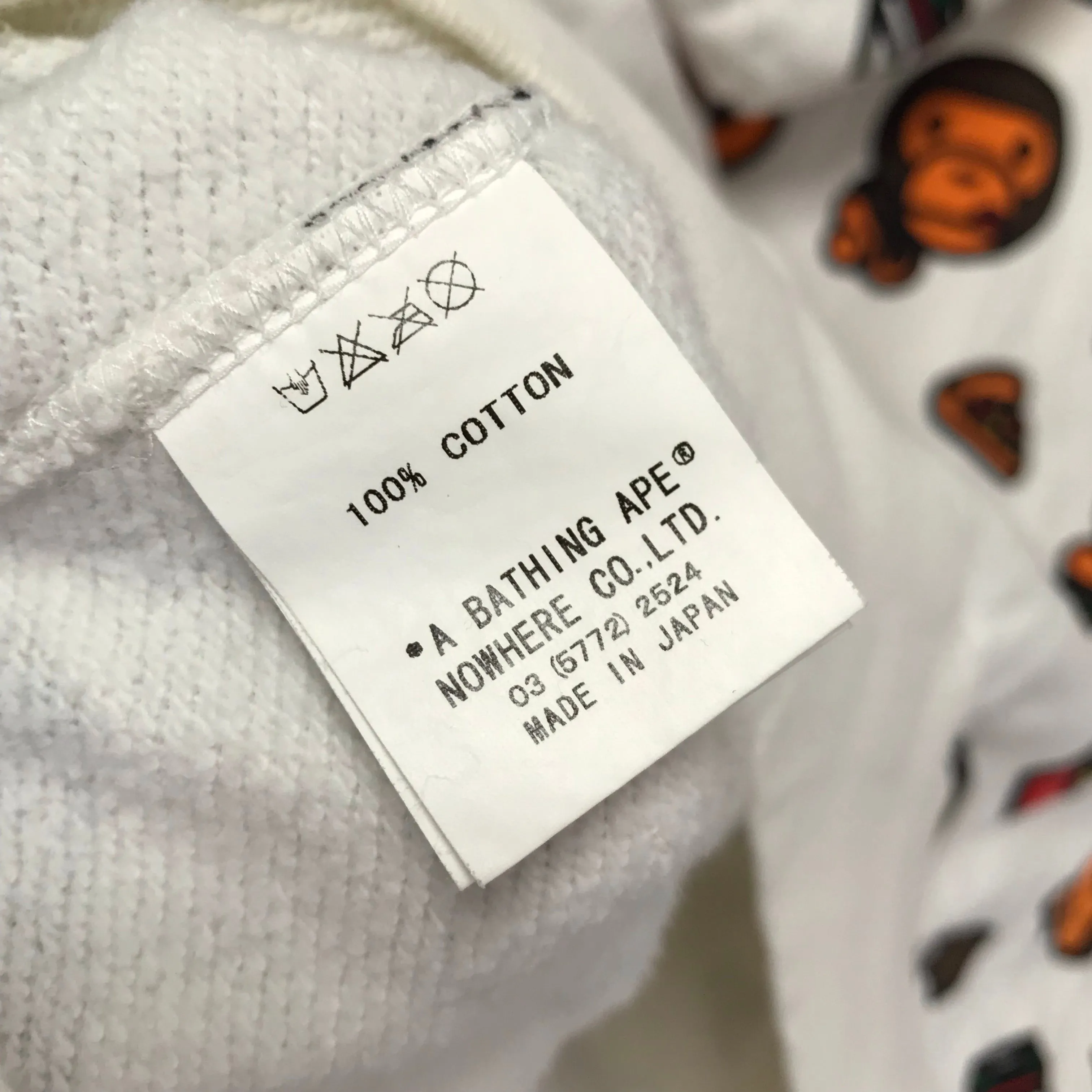 [M] A Bathing Ape Bape Baby Milo Junk Food Full Zip Hoodie White