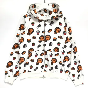 [M] A Bathing Ape Bape Baby Milo Junk Food Full Zip Hoodie White