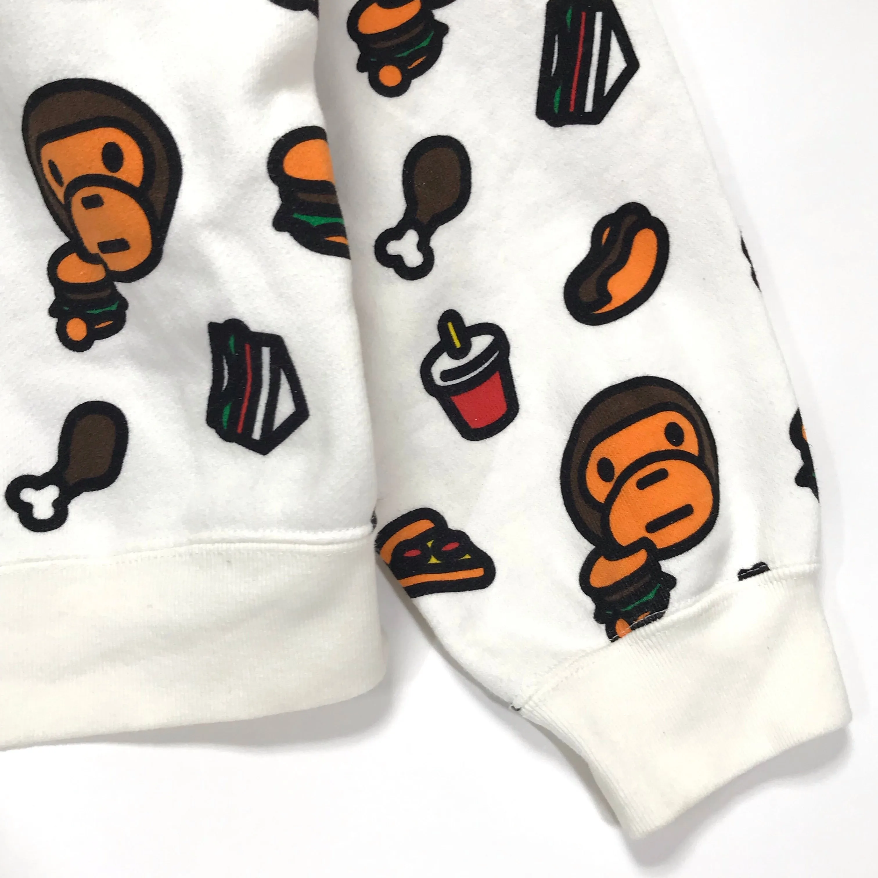 [M] A Bathing Ape Bape Baby Milo Junk Food Full Zip Hoodie White