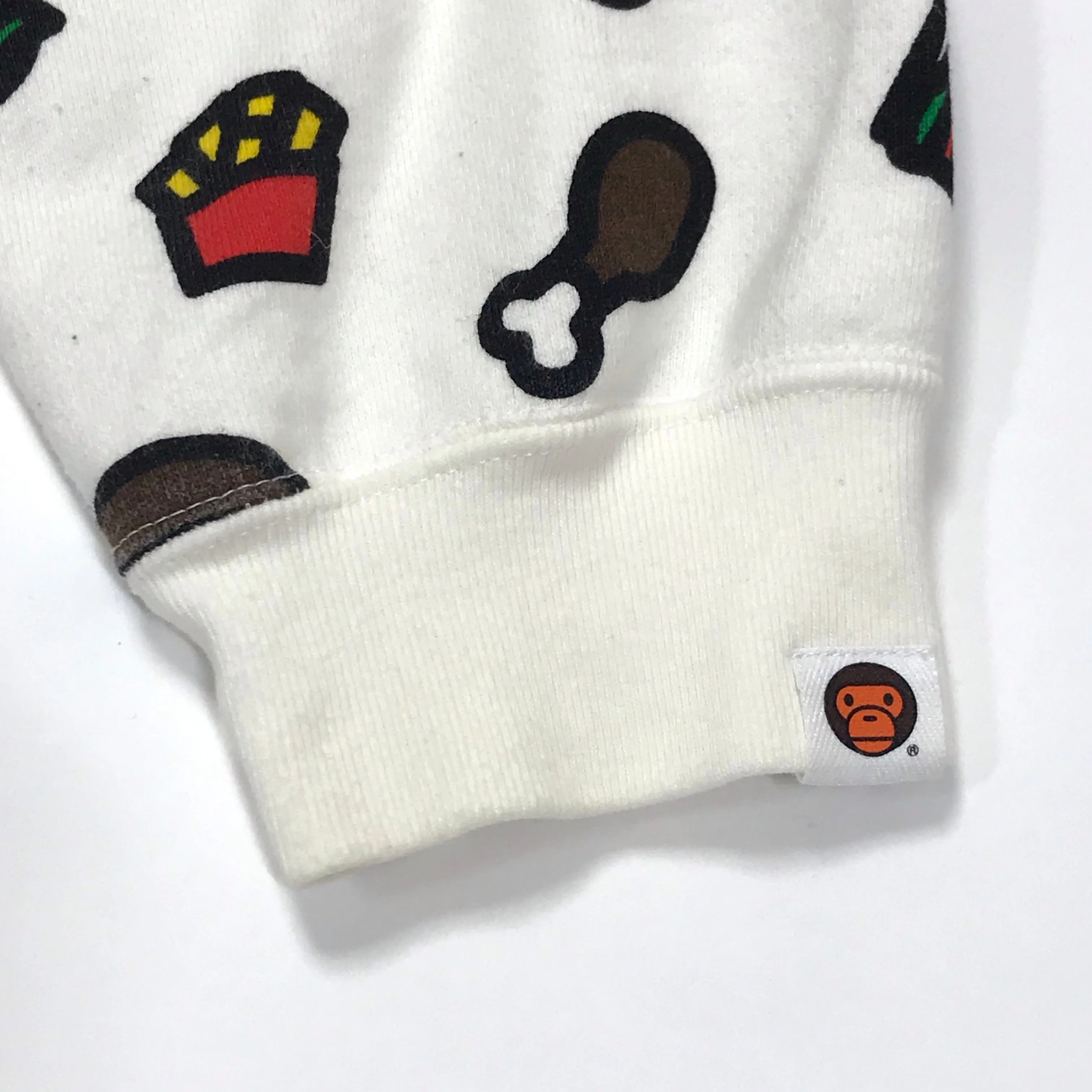 [M] A Bathing Ape Bape Baby Milo Junk Food Full Zip Hoodie White