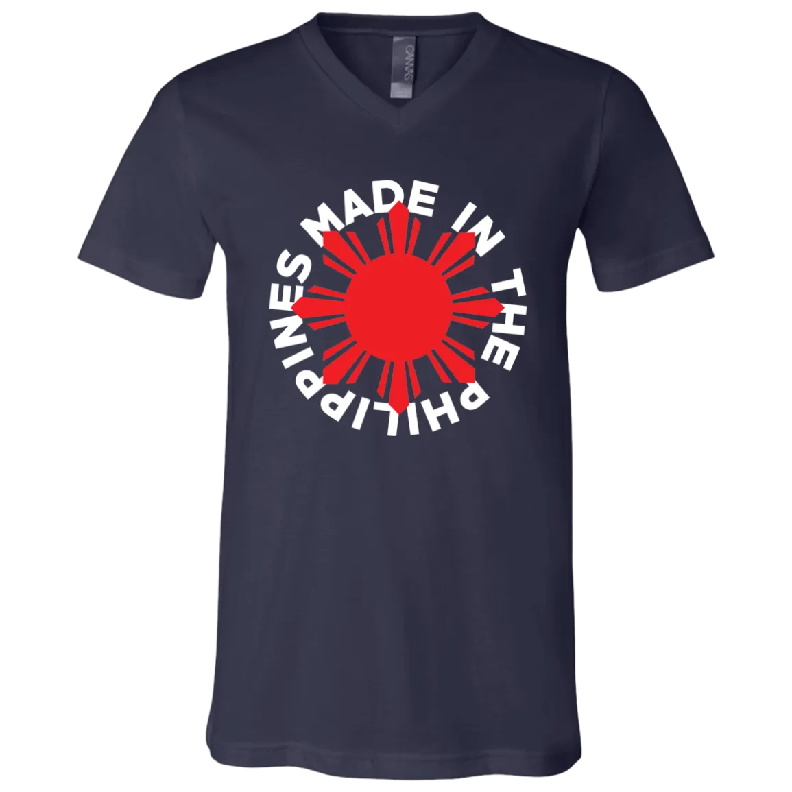 Made in the Philippines Red Sun Unisex Jersey V-Neck T-Shirt