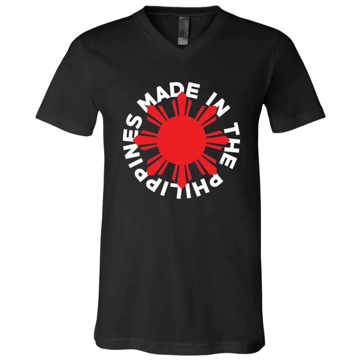 Made in the Philippines Red Sun Unisex Jersey V-Neck T-Shirt