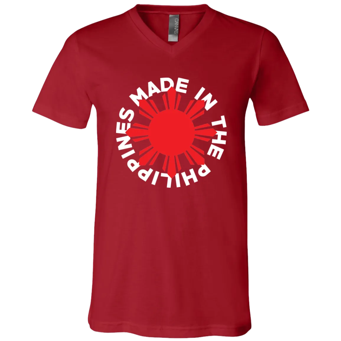 Made in the Philippines Red Sun Unisex Jersey V-Neck T-Shirt