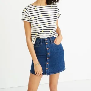 Madewell button up jeans skirt