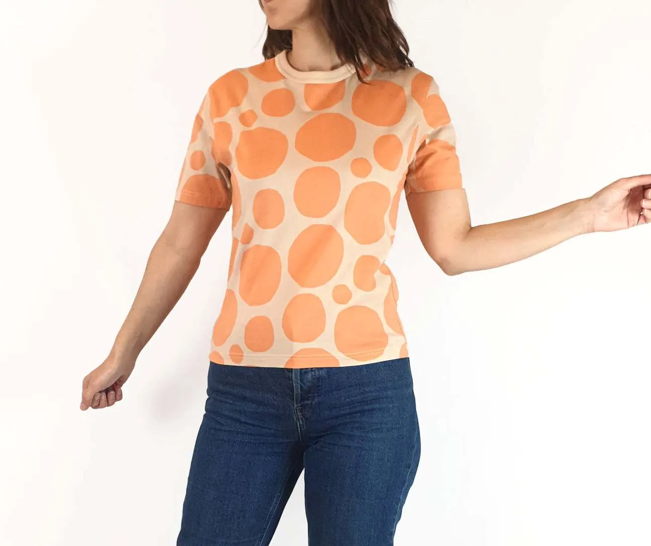 Marimekko   Uniqlo orange print top size XXS (large fit, fits 6-8)