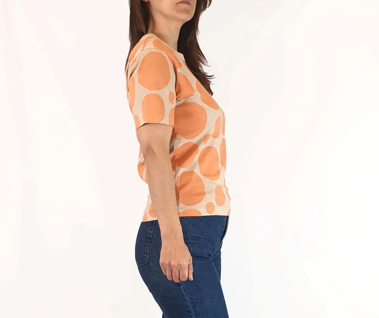 Marimekko   Uniqlo orange print top size XXS (large fit, fits 6-8)