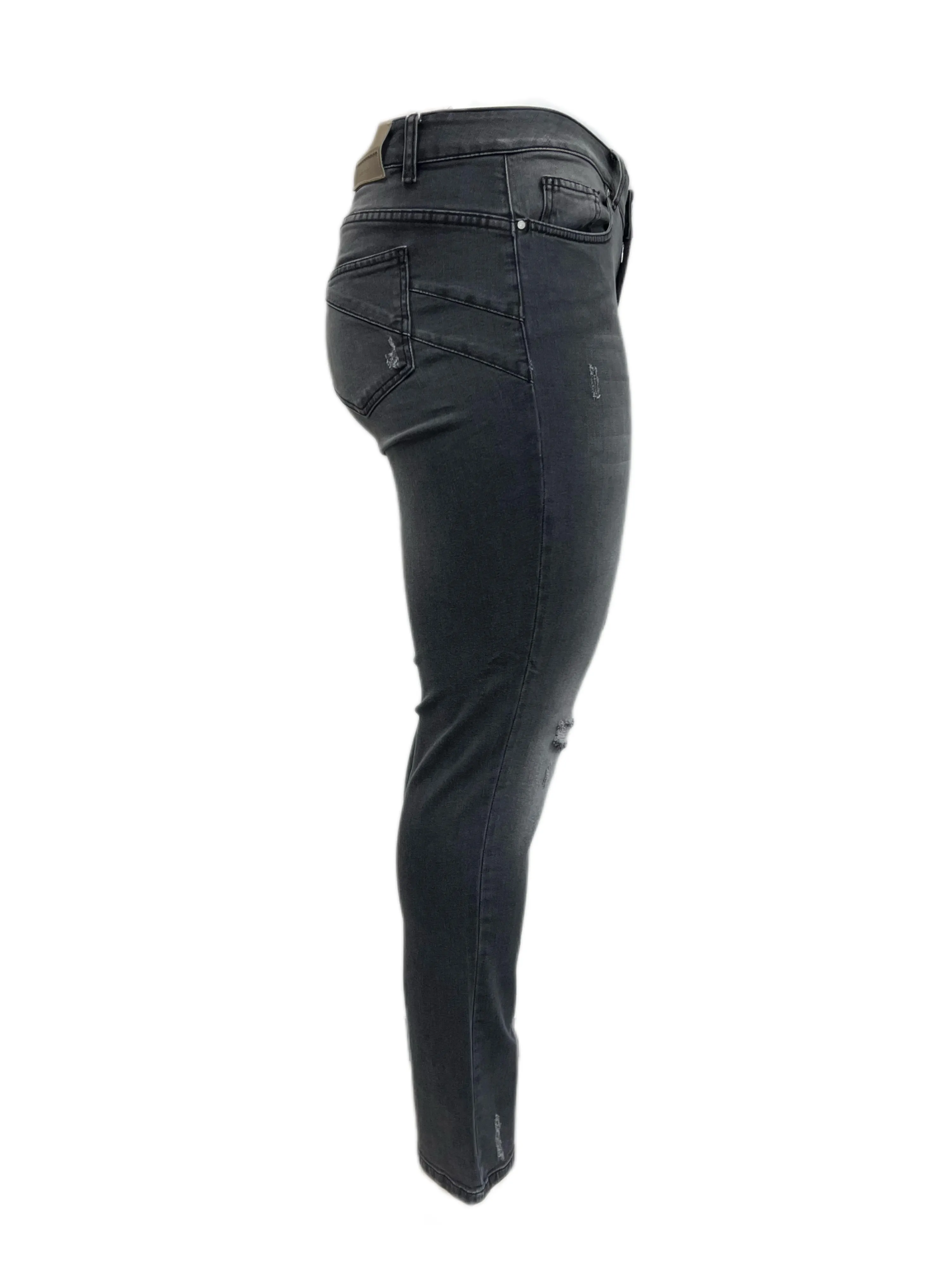 Marina Rinaldi Women's Grey Idrofono Cropped Denim Pants Size 12W/21 NWT