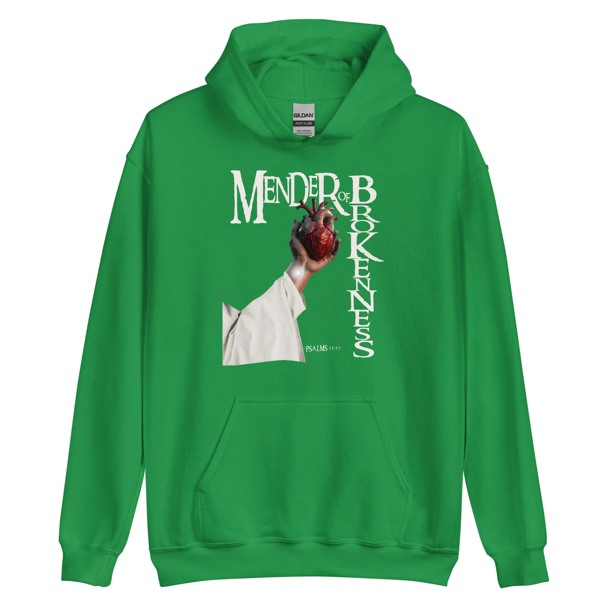 Mender of Brokenness Unisex Adult Hoodie - White Text
