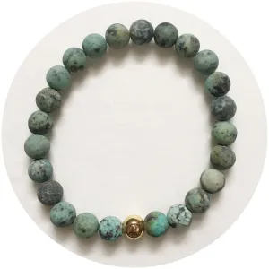 Mens Matte African Turquoise with Gold Accent