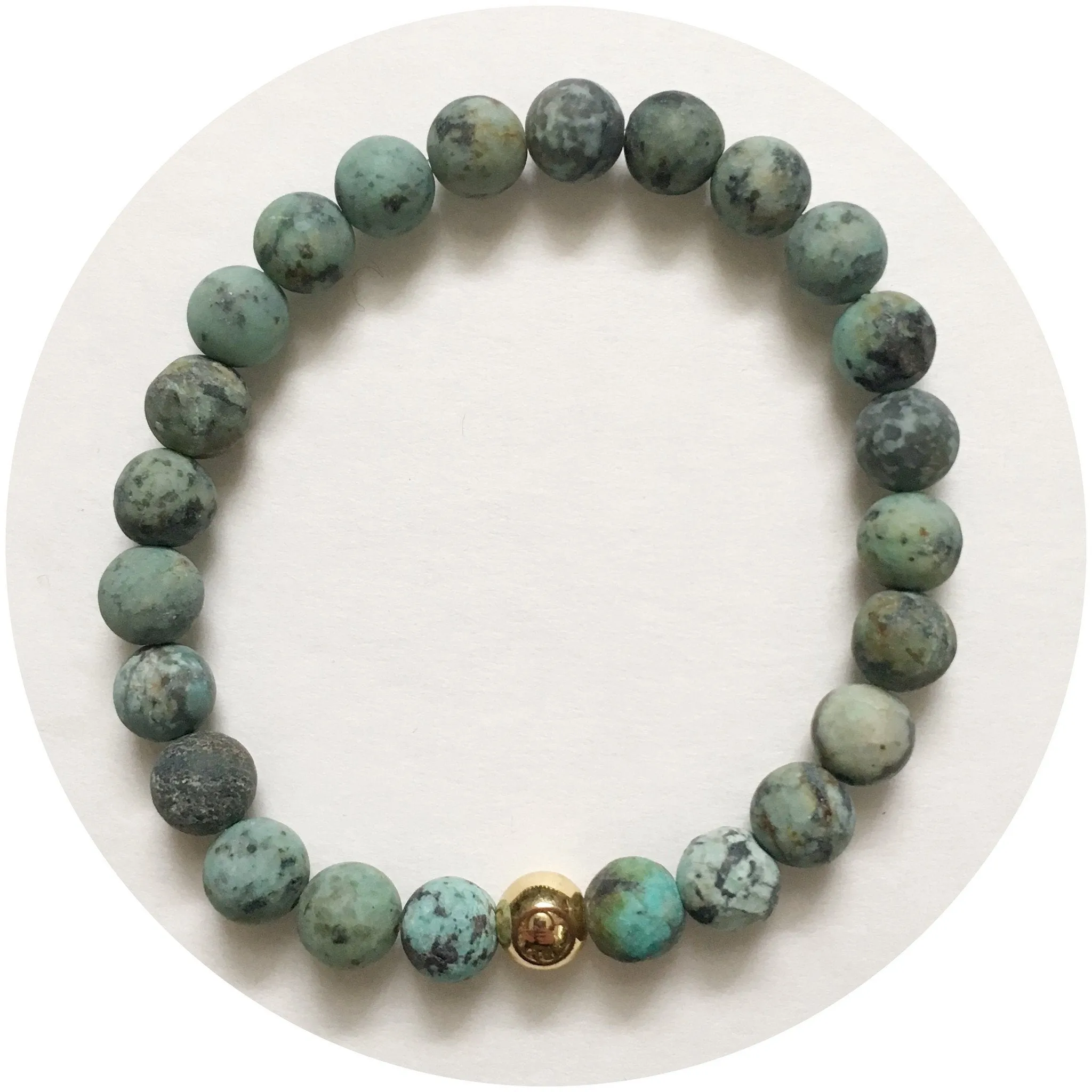 Mens Matte African Turquoise with Gold Accent