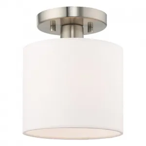 MERIDIAN 1 LIGHT CEILING MOUNT, BRUSHED NICKEL