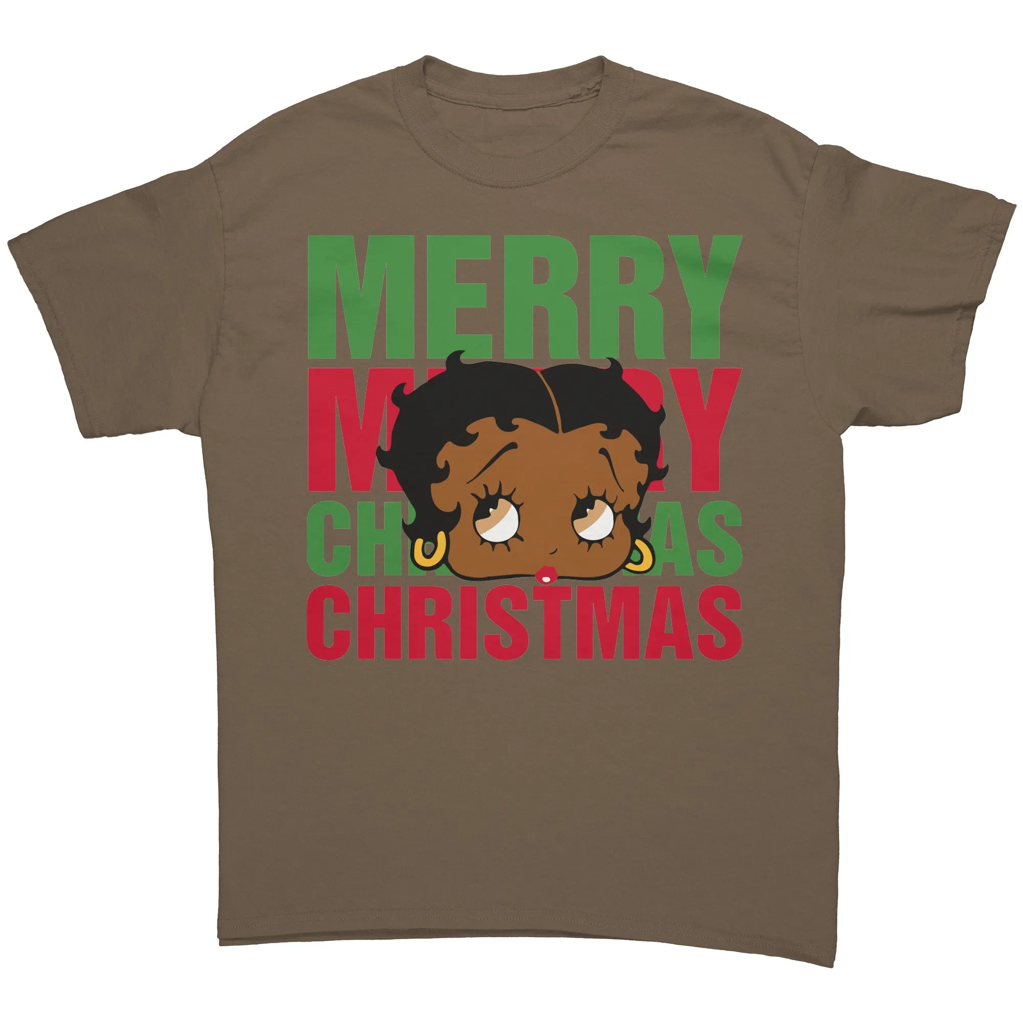 Merry Christmas Betty Boop Shirt, Holiday Graphic Tee for Women, Christmas Gifts for Her Black Betty Boop Christmas T-Shirt, Womens Clothing