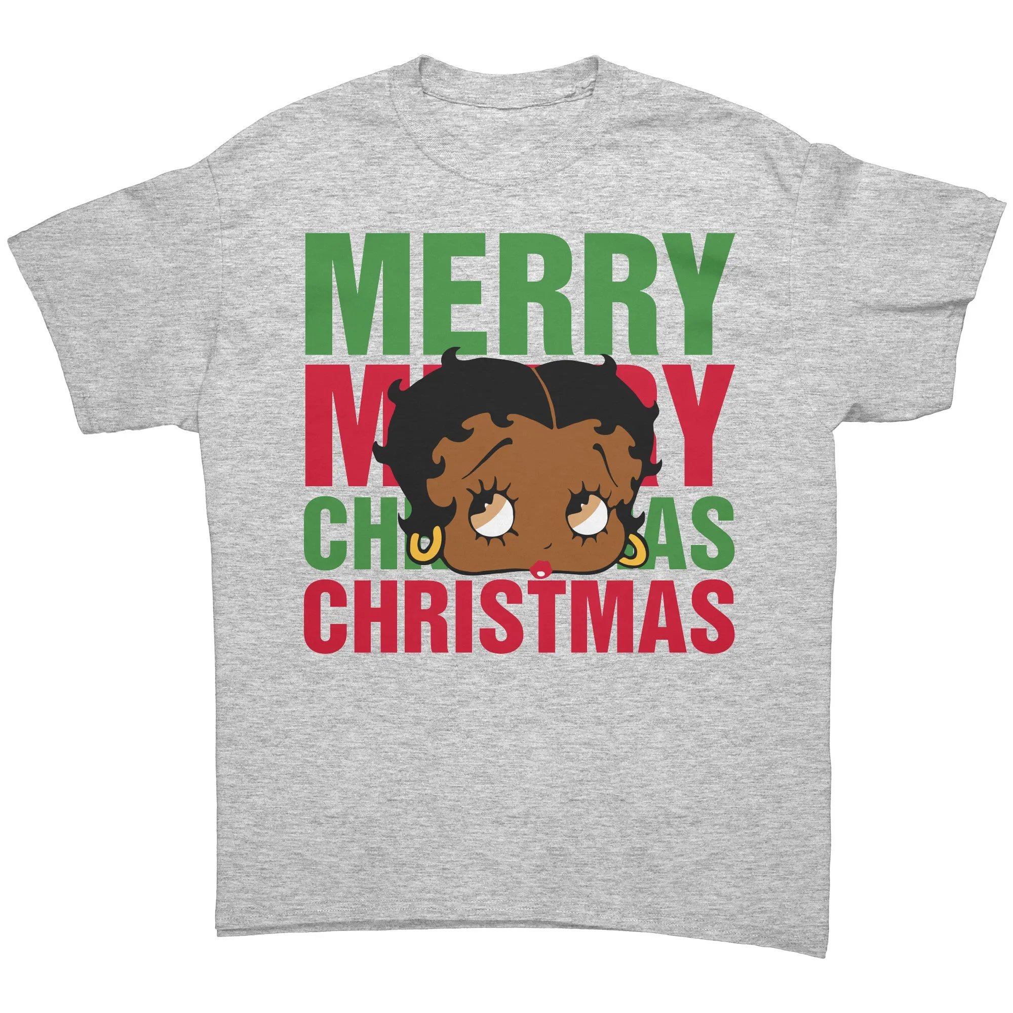 Merry Christmas Betty Boop Shirt, Holiday Graphic Tee for Women, Christmas Gifts for Her Black Betty Boop Christmas T-Shirt, Womens Clothing