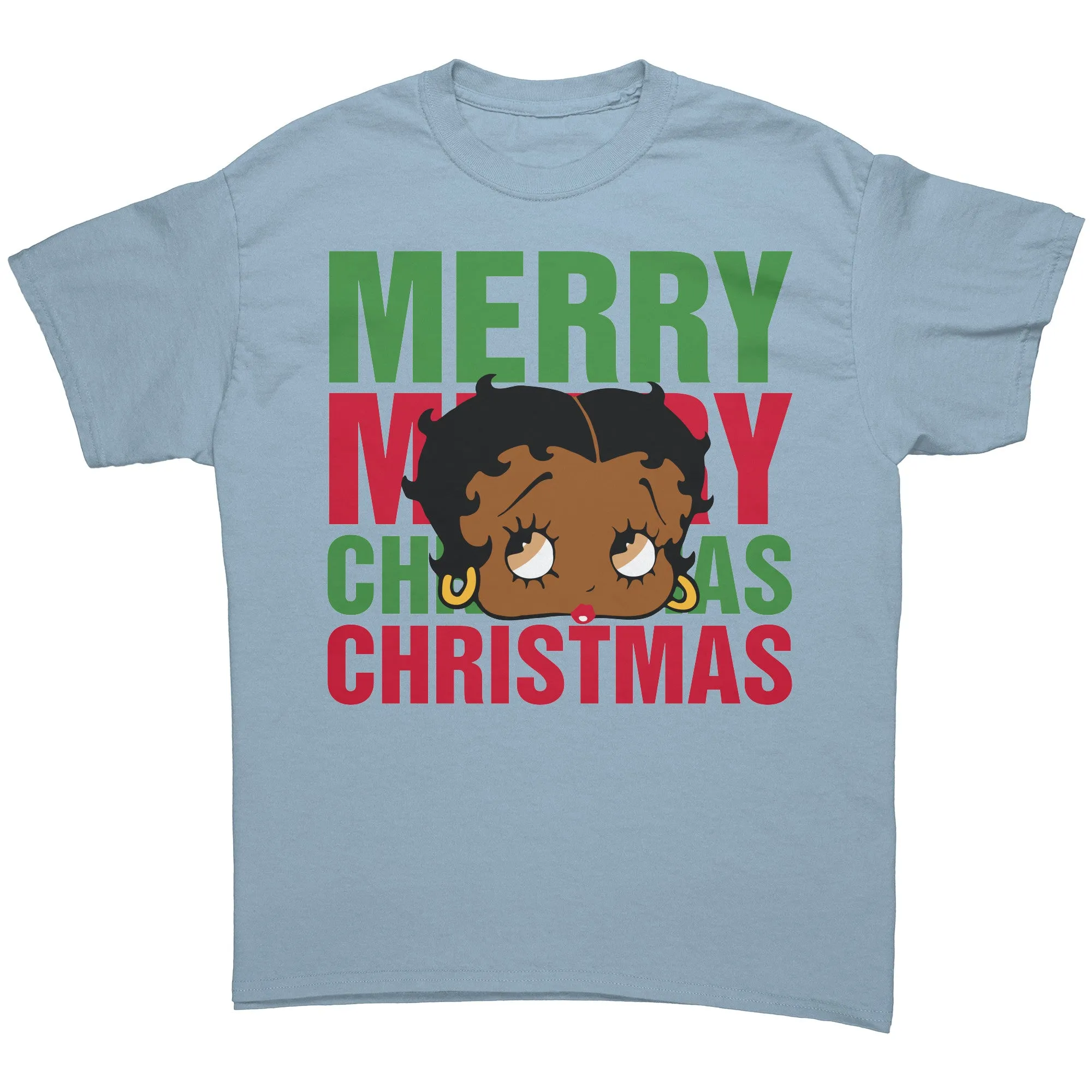 Merry Christmas Betty Boop Shirt, Holiday Graphic Tee for Women, Christmas Gifts for Her Black Betty Boop Christmas T-Shirt, Womens Clothing