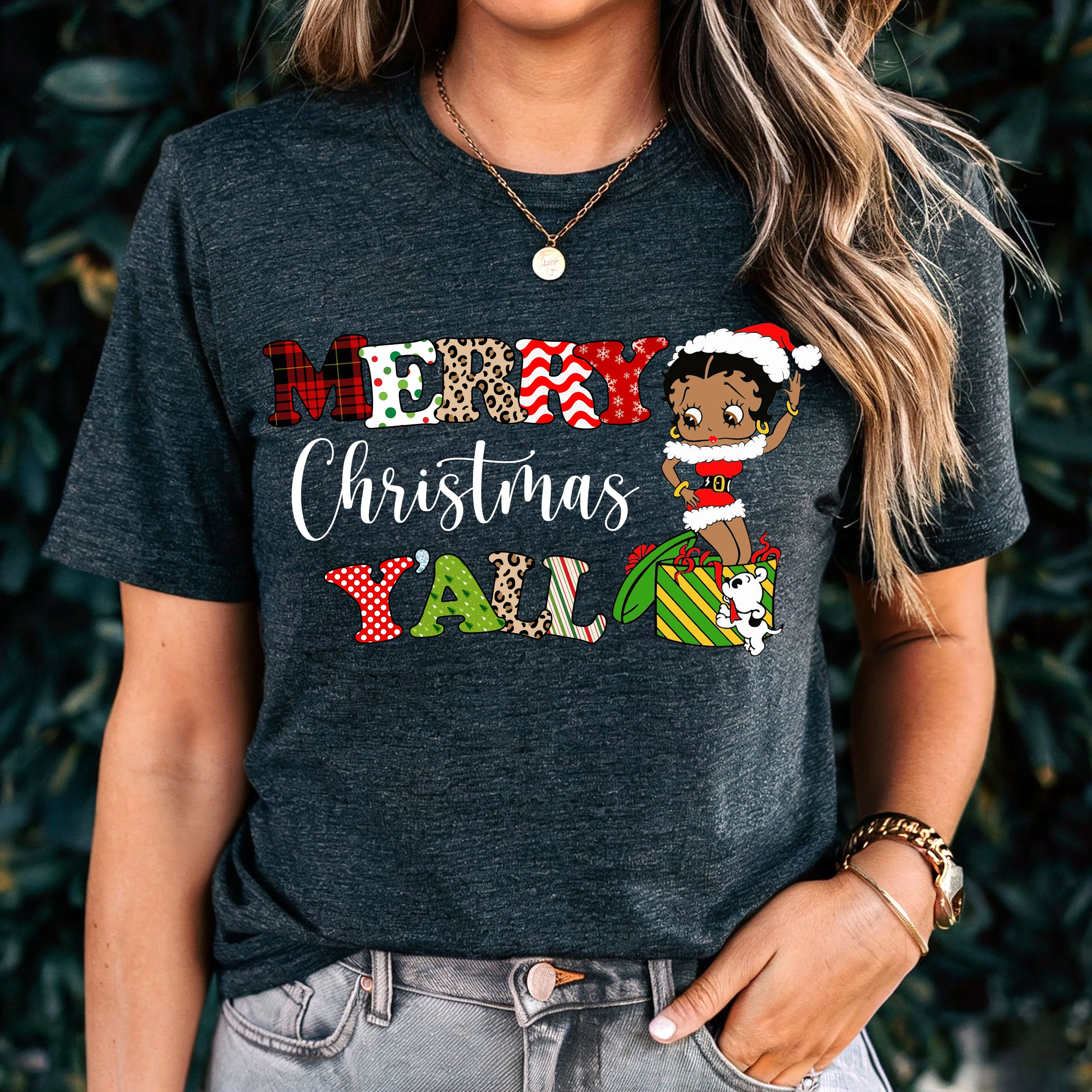 Merry Christmas You All Shirt, Christmas T-Shirt, Funny Christmas Shirt, Christmas Gifts, Betty Boop Christmas Shirt, Cute Christmas Shirt