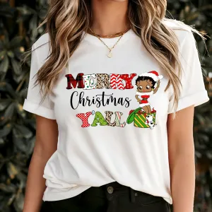 Merry Christmas You All Shirt, Christmas T-Shirt, Funny Christmas Shirt, Christmas Gifts, Betty Boop Christmas Shirt, Cute Christmas Shirt