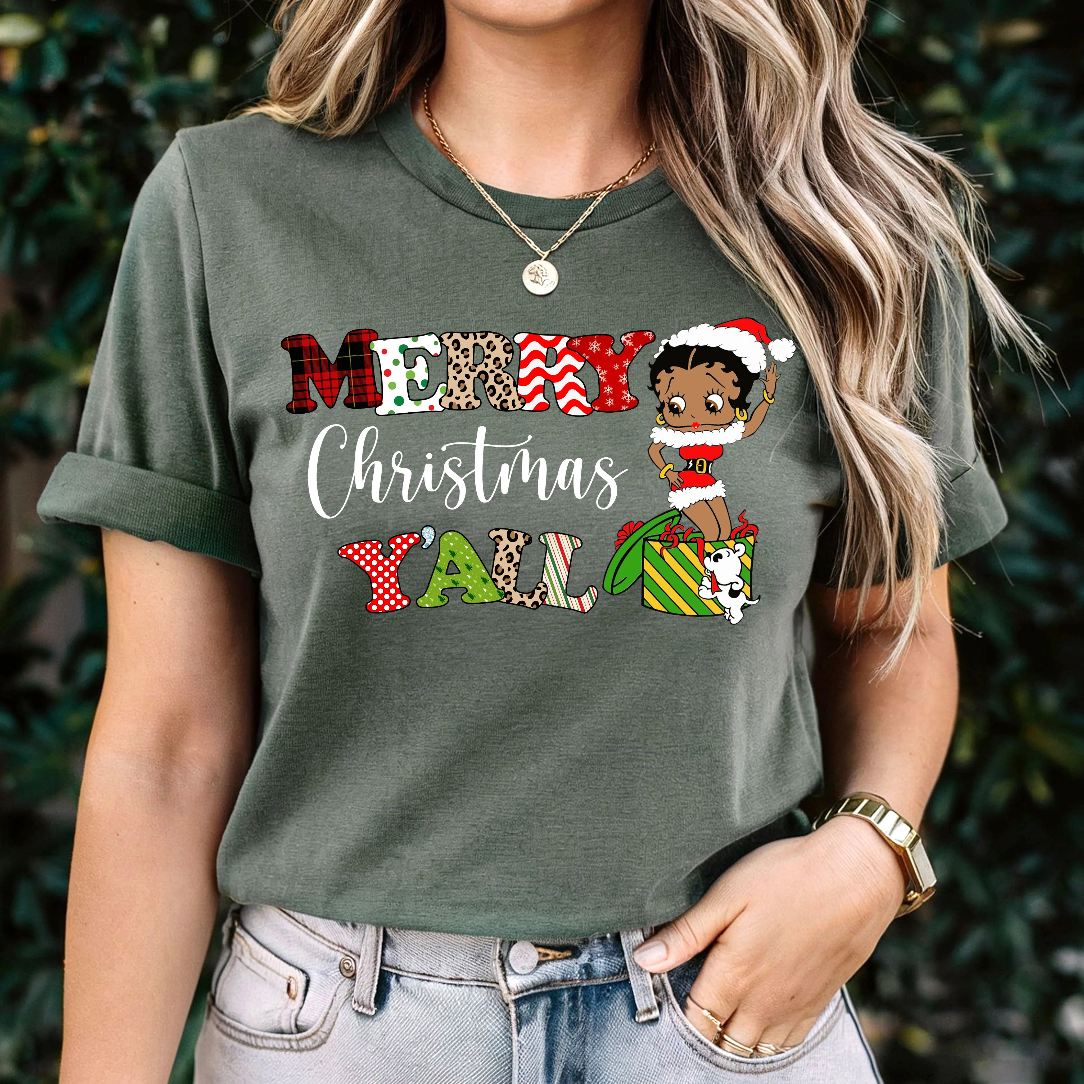 Merry Christmas You All Shirt, Christmas T-Shirt, Funny Christmas Shirt, Christmas Gifts, Betty Boop Christmas Shirt, Cute Christmas Shirt