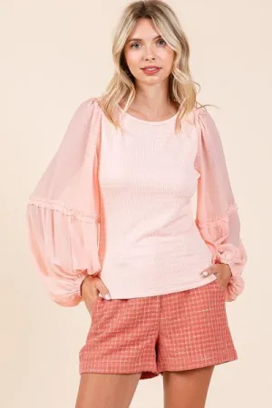 Mittoshop Peachy Keen Knit Chiffon Top