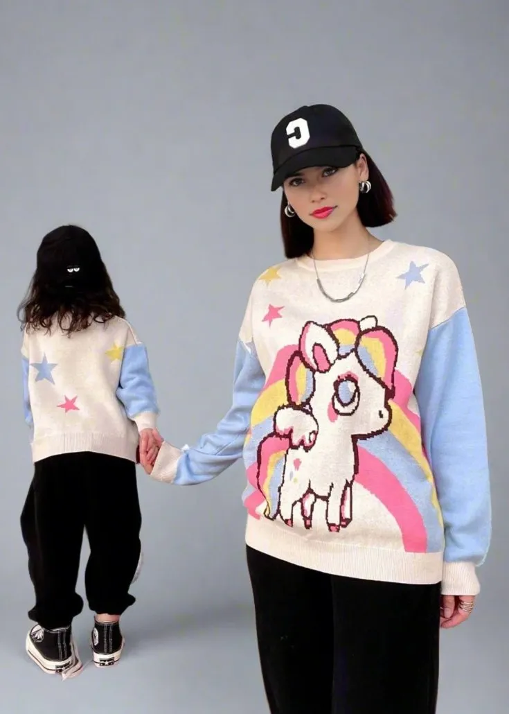 Mommy and Me Unicorn Sweater - Fall and Winter