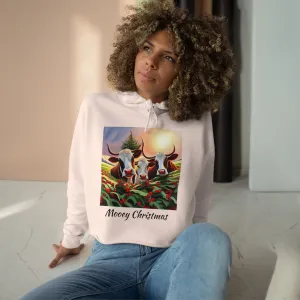 Mooey Christmas Crop Hoodie