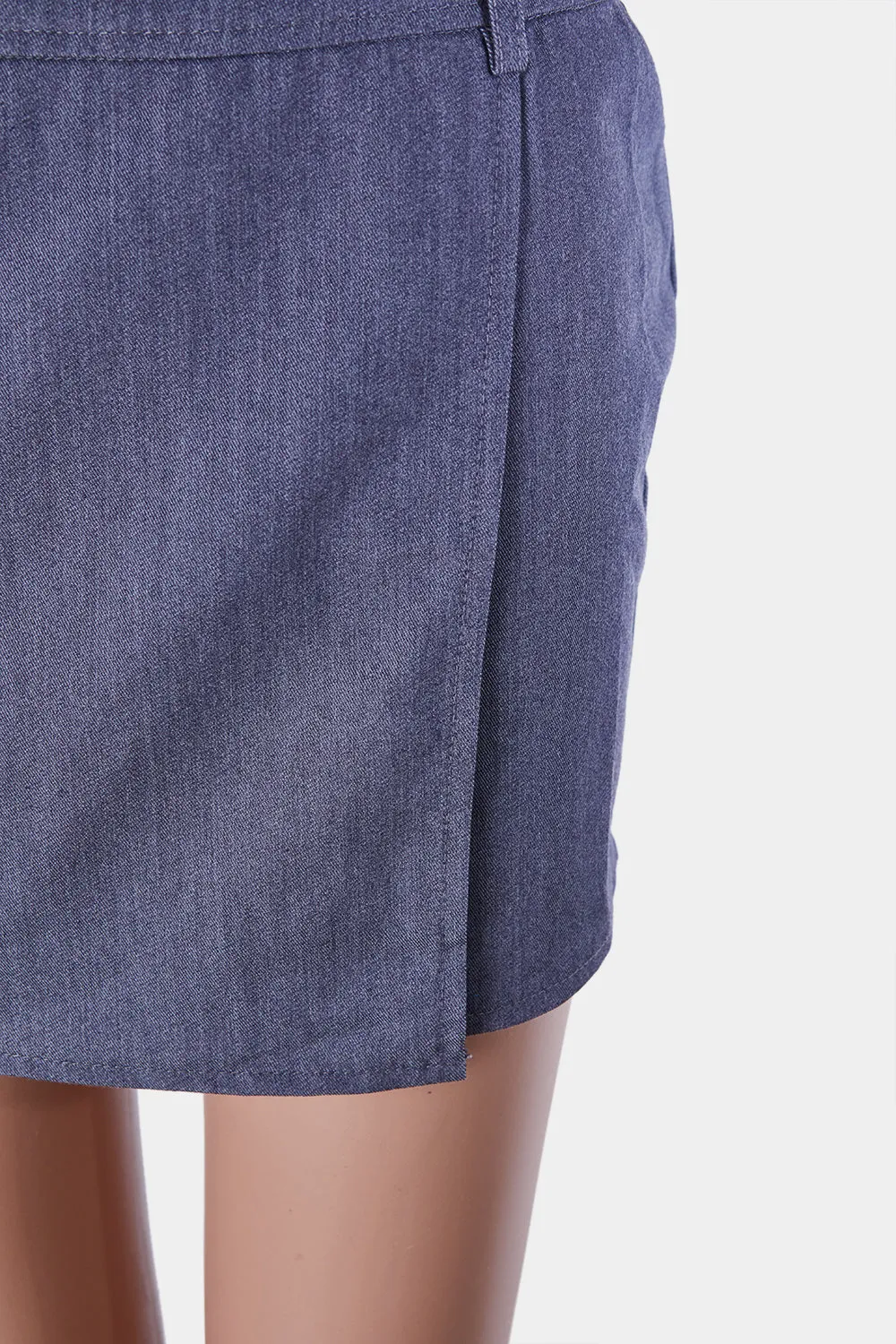 MOTEL Grey Soft Tailored Mini Skirt