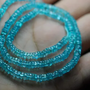 Natural Blue Apatite Smooth Wheel Loose Gemstone Beads Strand 8" 6mm 6.5mm