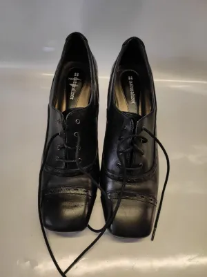 NATURALIZER black Lace Up leather heel Shoes size 8 1/2 N
