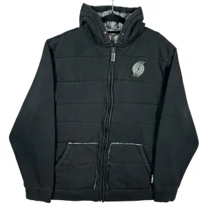NBA Portland Trail Blazers Black Heavy Quilted Full Zip Hoodie Size XL