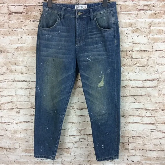 New Wildfox Cropped Baggy Boyfriend DaVinci Jeans