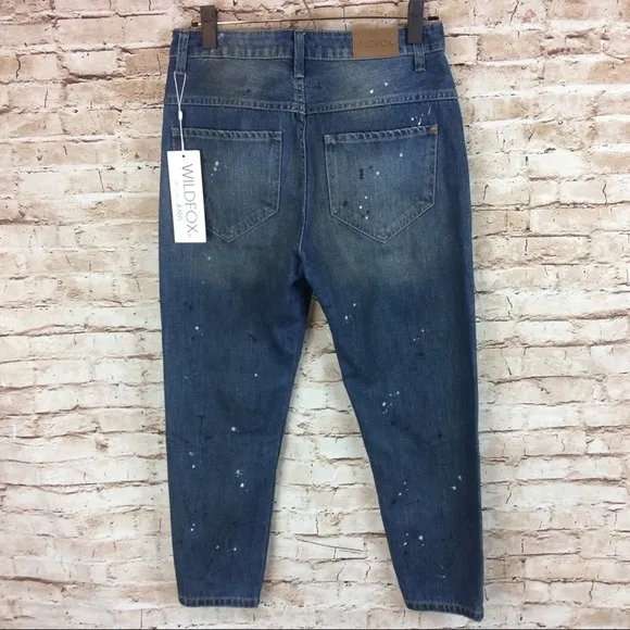 New Wildfox Cropped Baggy Boyfriend DaVinci Jeans