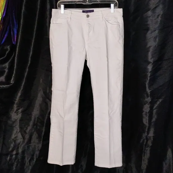 NOT YOUR DAUGHTERS JEANS White with Silver Studs Embellished Boot Cut Jeans
