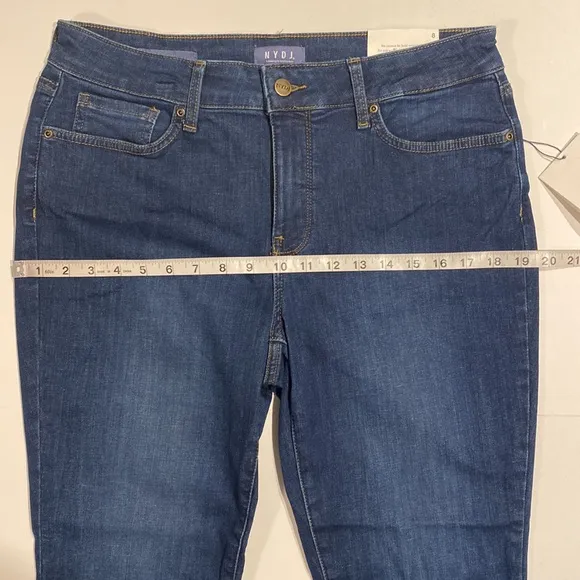 NYDJ SZ 8 Medium Wash Skinny Denim Blue Jeans New D31