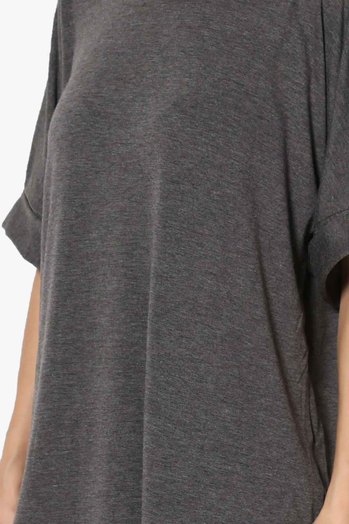 Onella Round Neck Rolled Short Sleeve Top PLUS