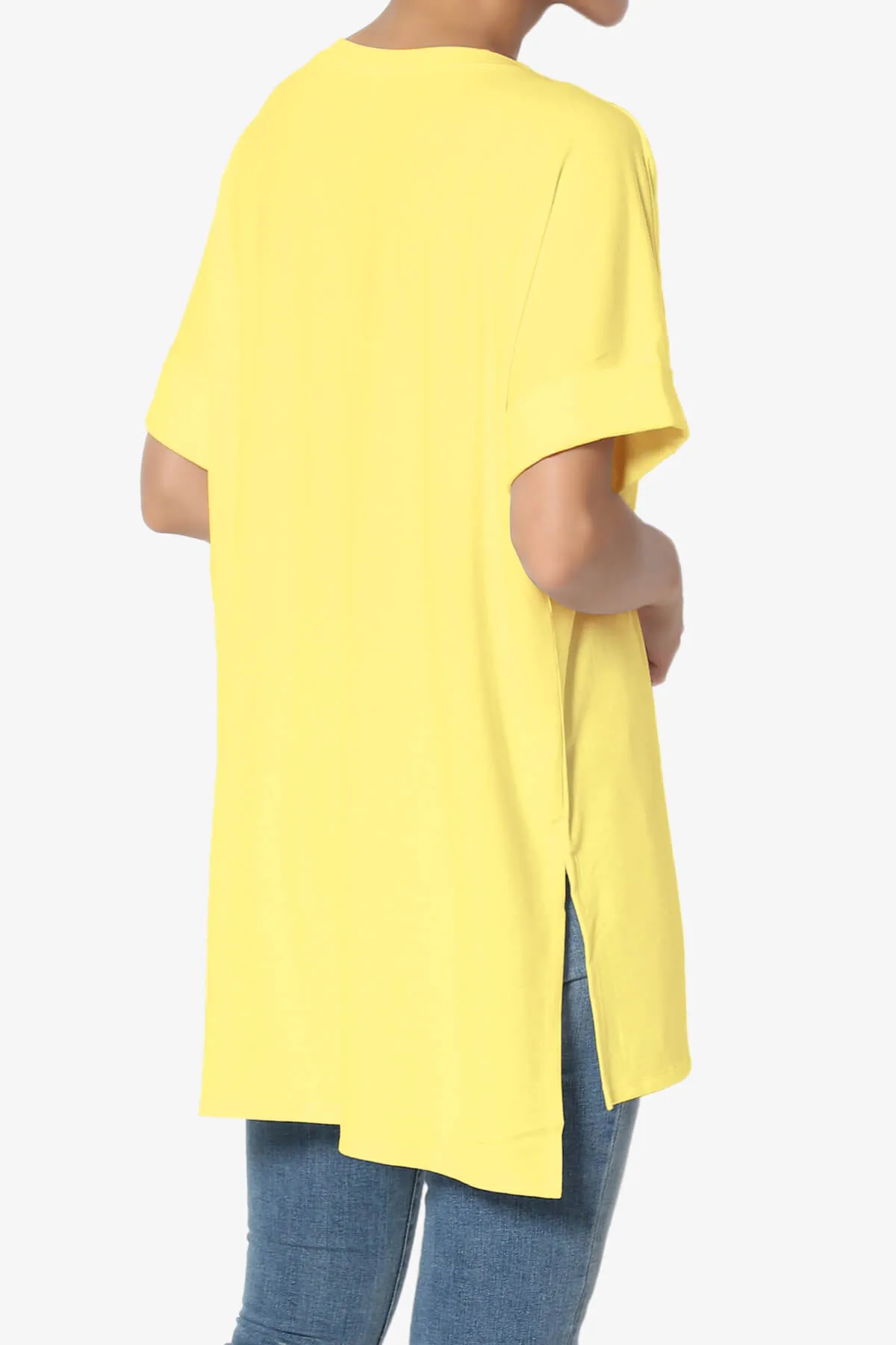 Onella Round Neck Rolled Short Sleeve Top PLUS