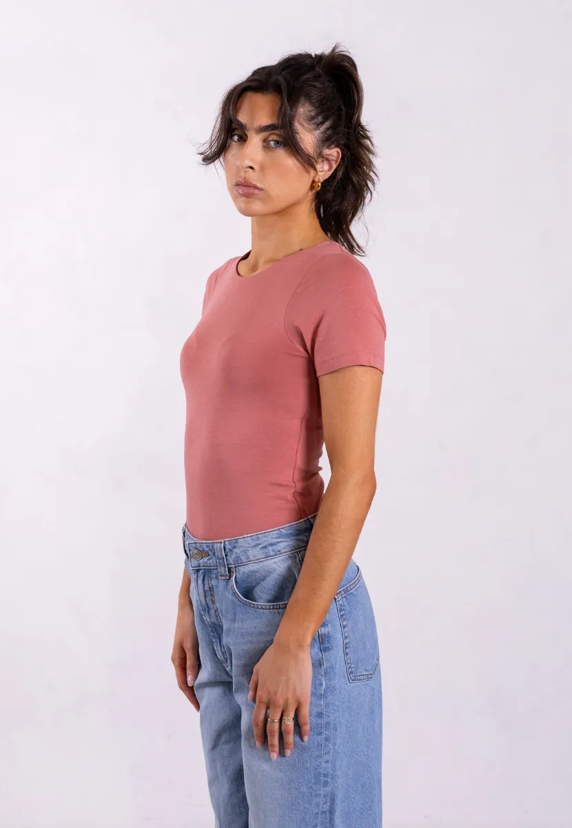 Organic Cotton Crew T-Shirt, Pink Rose