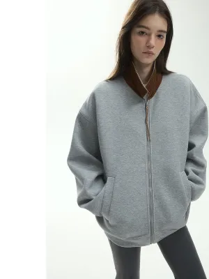 Oversized Zip-Up Cardigan