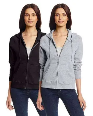 Pack of 2 Grey and Black Zipper Hoodie For Men