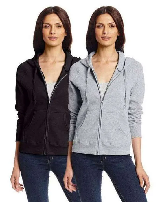 Pack of 2 Grey and Black Zipper Hoodie For Men