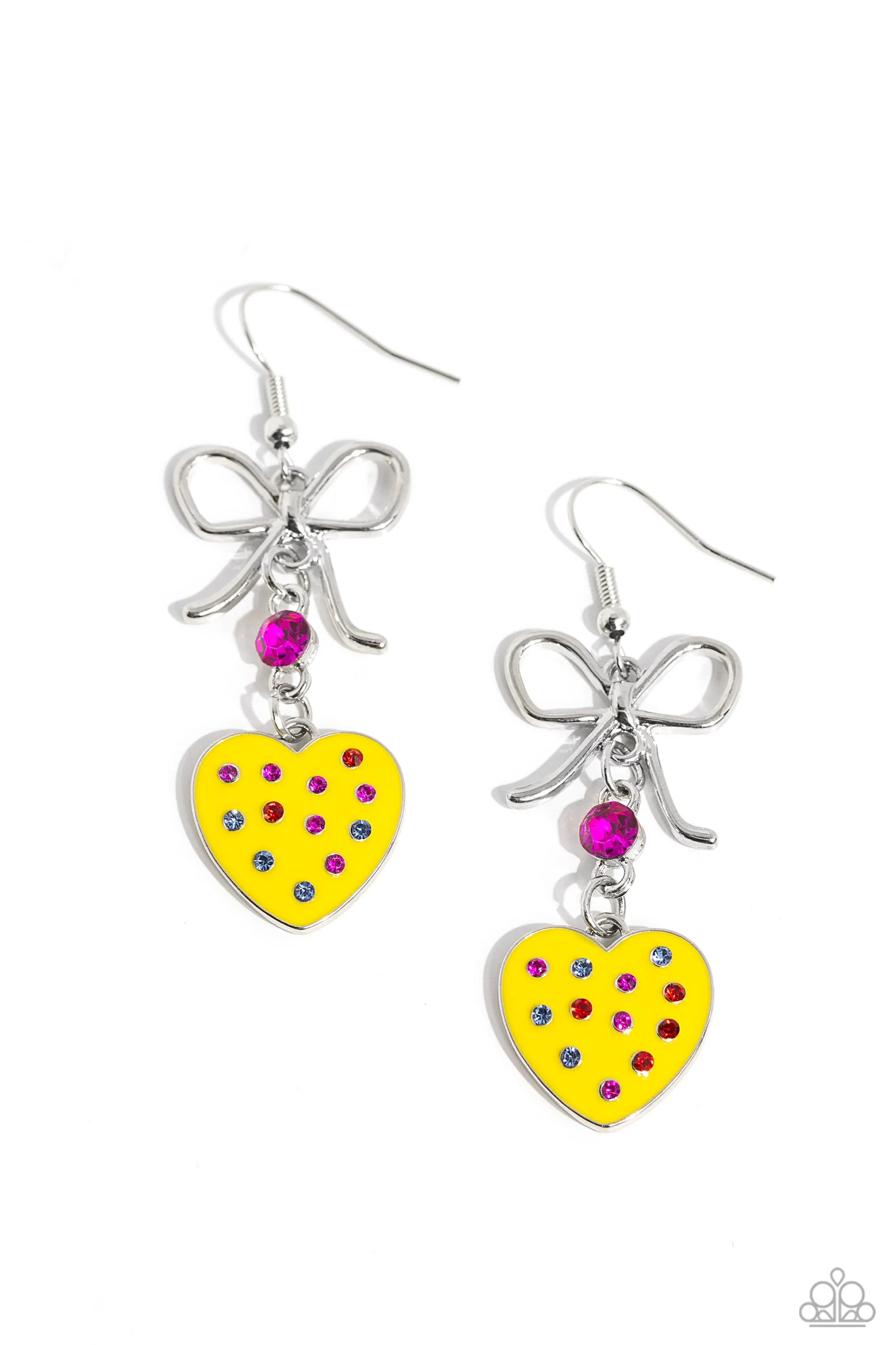 Paparazzi BOW Away Zone - Yellow Earrings